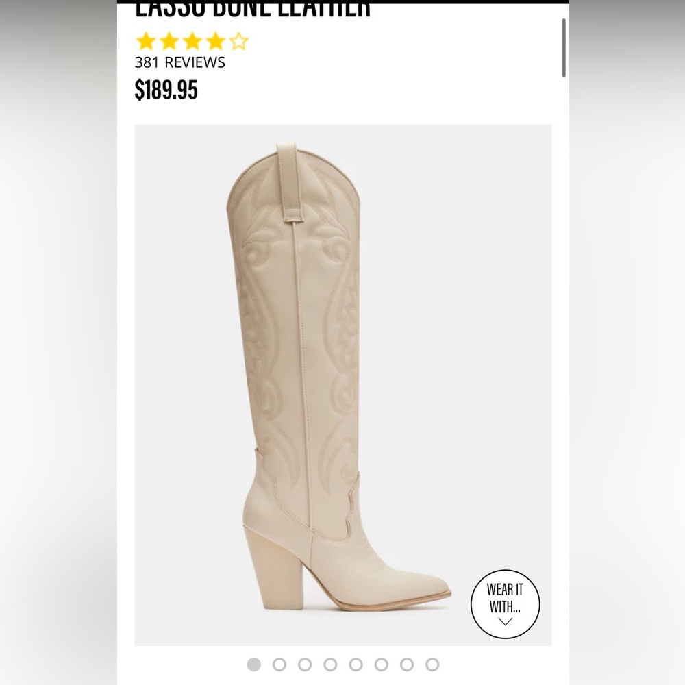 Worn twice Steve Madden Lasso Bone Leather Knee High Boots